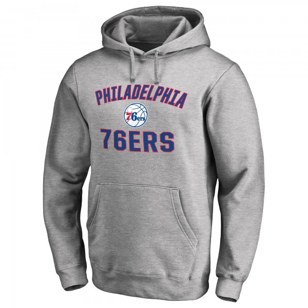Philadelphia 76ers Ash Victory Arch Pullover Hoodie