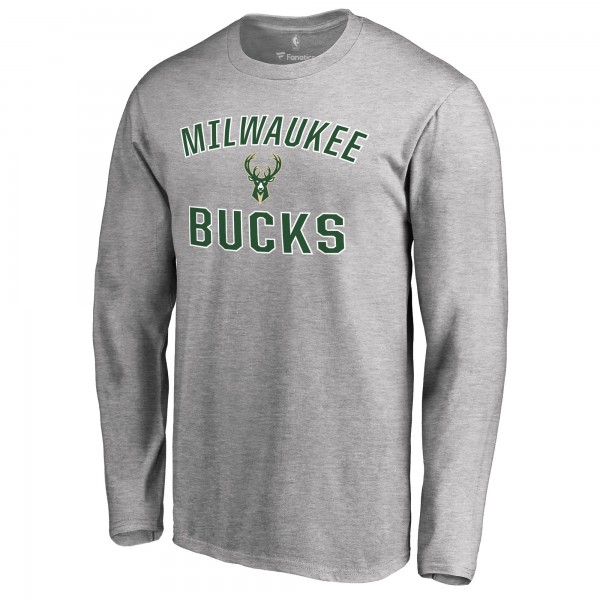 Футболка с длинным рукавом Milwaukee Bucks Victory Arch - Ash