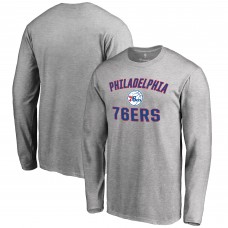 Philadelphia 76ers Ash Victory Arch Long Sleeve T-Shirt
