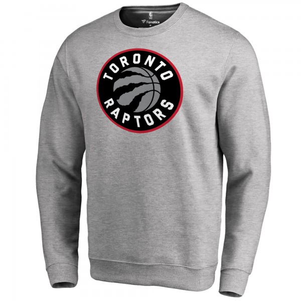 Toronto Raptors Heathered Gray Primary Logo Sweatshirt