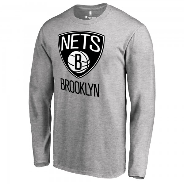 Футболка с длинным рукавом Brooklyn Nets Primary Logo - Heather Gray