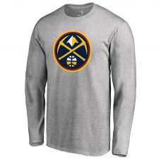 Denver Nuggets Heather Gray Primary Logo Long Sleeve T-Shirt