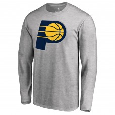 Indiana Pacers Heather Gray Primary Logo Long Sleeve T-Shirt