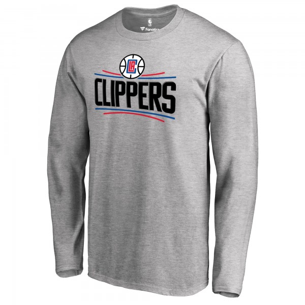 Футболка с длинным рукавом LA Clippers Primary Logo - Heather Gray