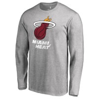 Футболка с длинным рукавом Miami Heat Primary Logo - Heather Gray