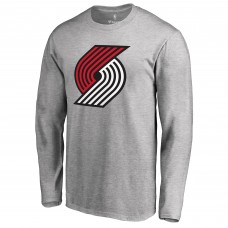 Футболка с длинным рукавом Portland Trail Blazers Primary Logo - Heather Gray