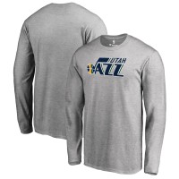 Футболка с длинным рукавом Utah Jazz Primary Logo - Heather Gray