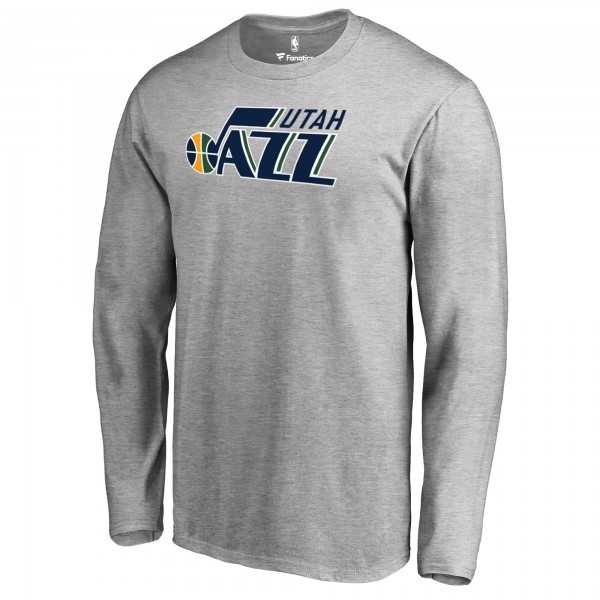 Футболка с длинным рукавом Utah Jazz Primary Logo - Heather Gray