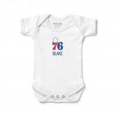 Малышам Philadelphia 76ers White Personalized Bodysuit