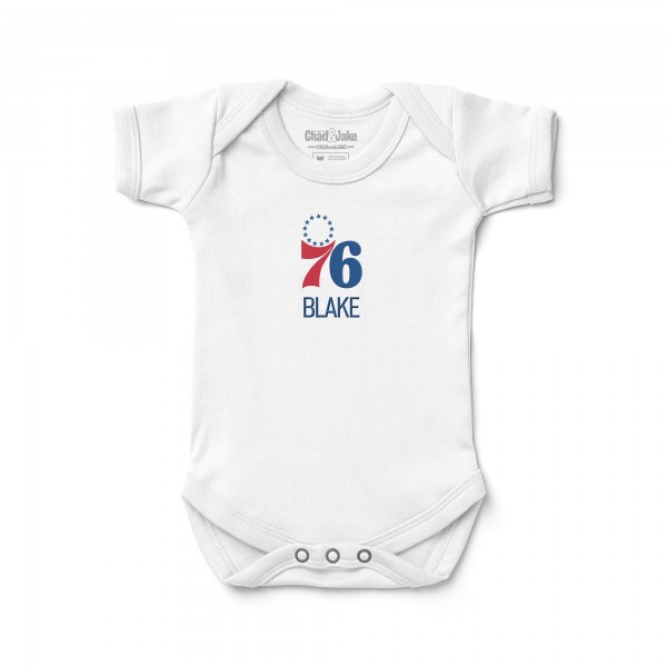 Малышам Philadelphia 76ers White Personalized Bodysuit