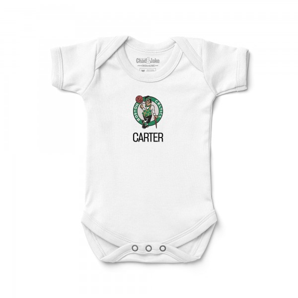 Малышам Boston Celtics White Personalized Bodysuit