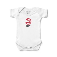 Малышам Atlanta Hawks White Personalized Bodysuit