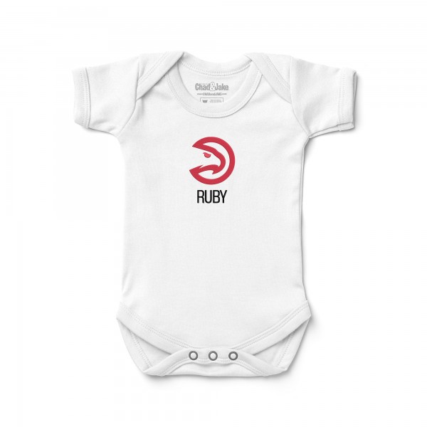 Малышам Atlanta Hawks White Personalized Bodysuit