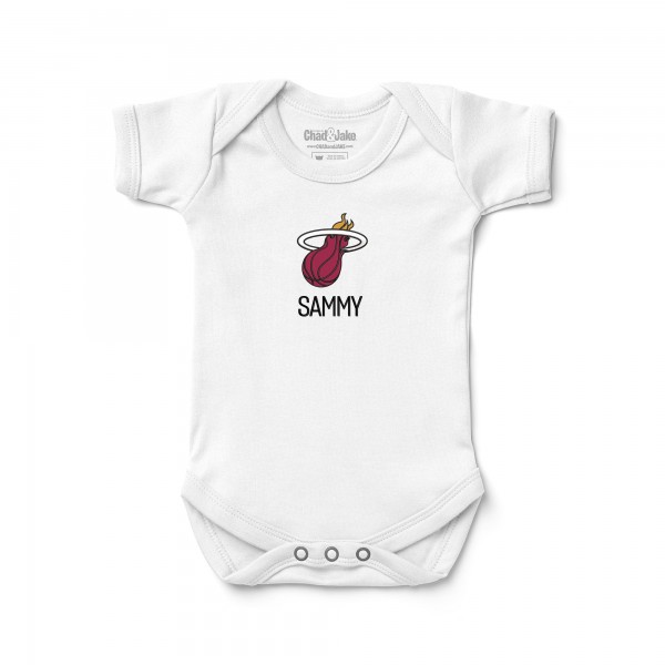 Малышам Miami Heat White Personalized Bodysuit