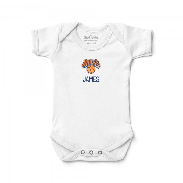 Малышам New York Knicks White Personalized Bodysuit