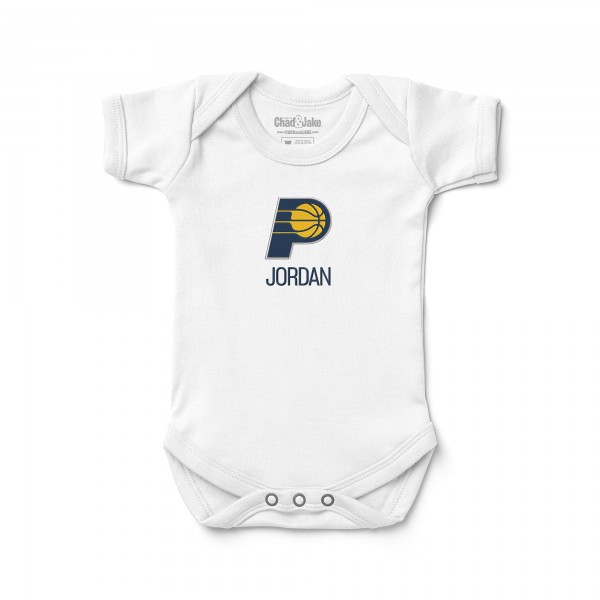 Малышам Indiana Pacers White Personalized Bodysuit