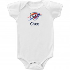 Малышам Oklahoma City Thunder White Personalized Bodysuit