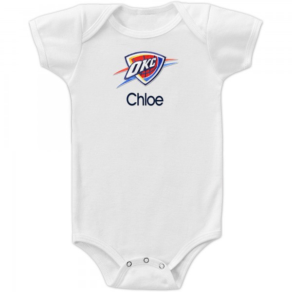 Малышам Oklahoma City Thunder White Personalized Bodysuit