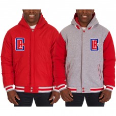 Куртка LA Clippers JH Design Two-Tone Reversible Fleece - Red/Gray