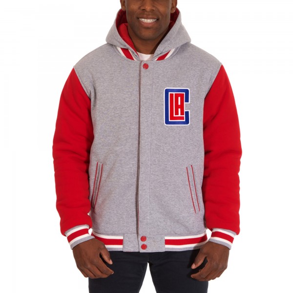 Куртка LA Clippers JH Design Two-Tone Reversible Fleece - Red/Gray