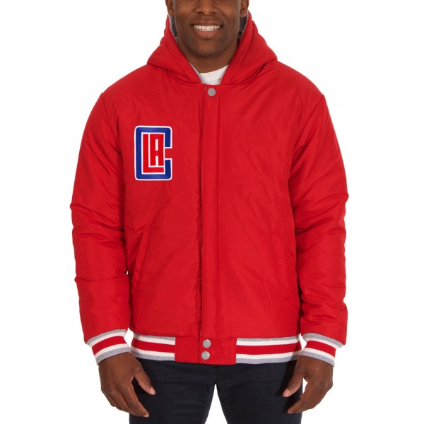 Куртка LA Clippers JH Design Two-Tone Reversible Fleece - Red/Gray