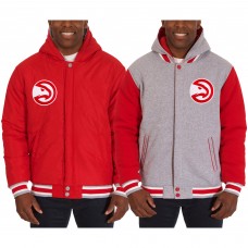 Куртка Atlanta Hawks JH Design Two-Tone Reversible Fleece - Red/Gray