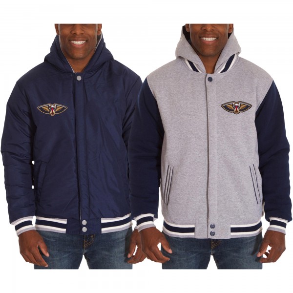 Куртка двусторонняя флисовая New Orleans Pelicans JH Design Two-Tone - Navy/Gray