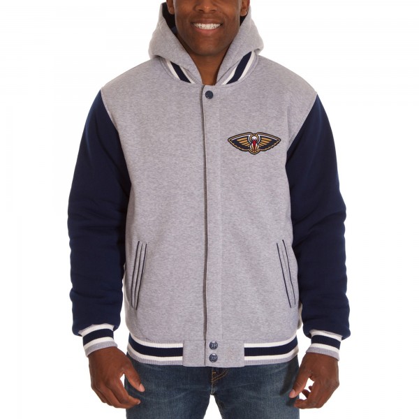 Куртка двусторонняя флисовая New Orleans Pelicans JH Design Two-Tone - Navy/Gray