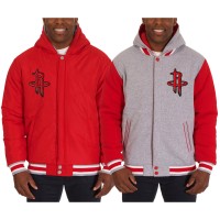 Куртка Houston Rockets JH Design Two-Tone Reversible Fleece - Red/Gray