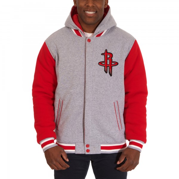 Куртка Houston Rockets JH Design Two-Tone Reversible Fleece - Red/Gray
