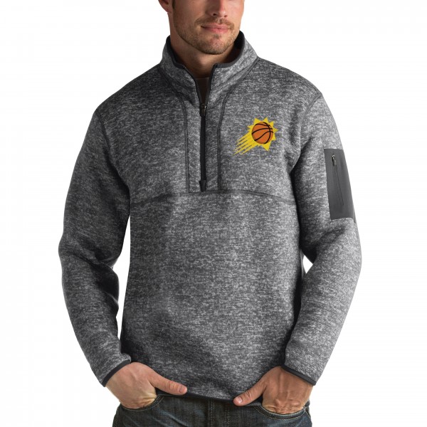 Кофта на короткой молнии Phoenix Suns Antigua Fortune - Heathered Black