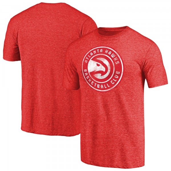 Футболка Atlanta Hawks Heathered Red Distressed Team Logo Tri-Blend