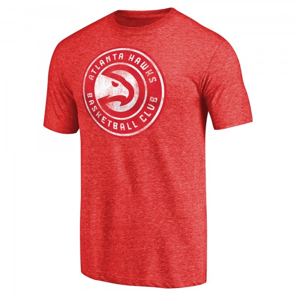 Футболка Atlanta Hawks Heathered Red Distressed Team Logo Tri-Blend
