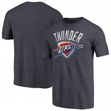 Футболка Oklahoma City Thunder Heather Navy Distressed Team Logo Tri-Blend