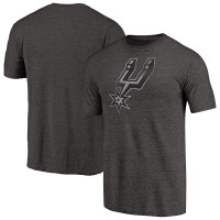 Футболка San Antonio Spurs Heather Black Distressed Team Logo Tri-Blend