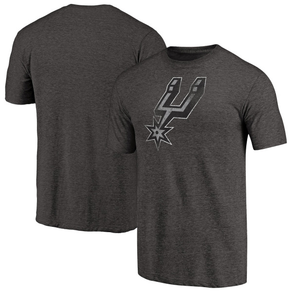 Футболка San Antonio Spurs Heather Black Distressed Team Logo Tri-Blend