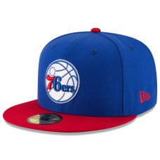 Бейсболка Philadelphia 76ers New Era Royal/Red Official Team Color 2Tone 59FIFTY