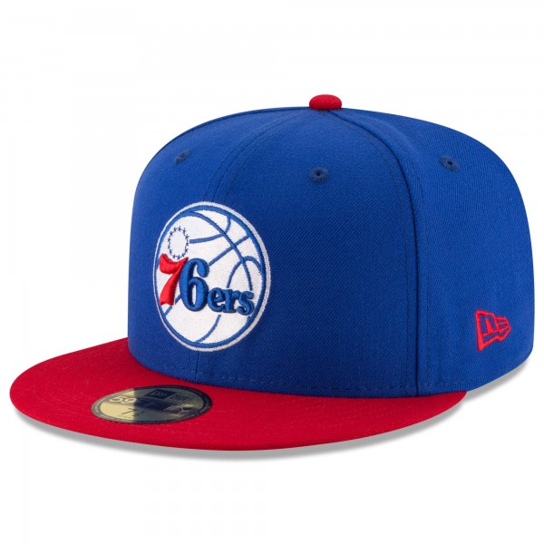Бейсболка Philadelphia 76ers New Era Royal/Red Official Team Color 2Tone 59FIFTY