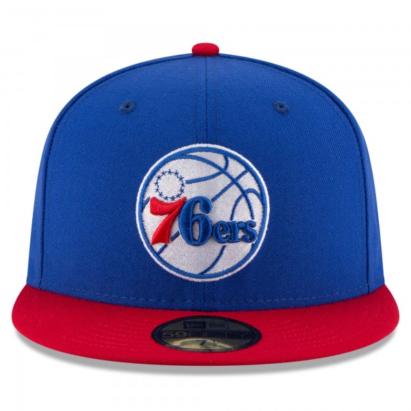 Бейсболка Philadelphia 76ers New Era Royal/Red Official Team Color 2Tone 59FIFTY