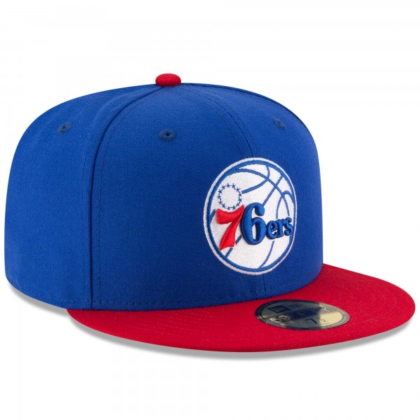 Бейсболка Philadelphia 76ers New Era Royal/Red Official Team Color 2Tone 59FIFTY