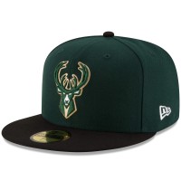 Бейсболка Milwaukee Bucks New Era Official Team Color 2Tone 59FIFTY - Green/Black