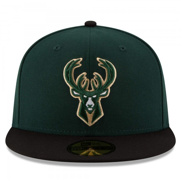 Бейсболка Milwaukee Bucks New Era Official Team Color 2Tone 59FIFTY - Green/Black
