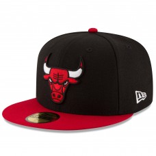 Бейсболка Chicago Bulls New Era Black/Red Official Team Color 2Tone 59FIFTY