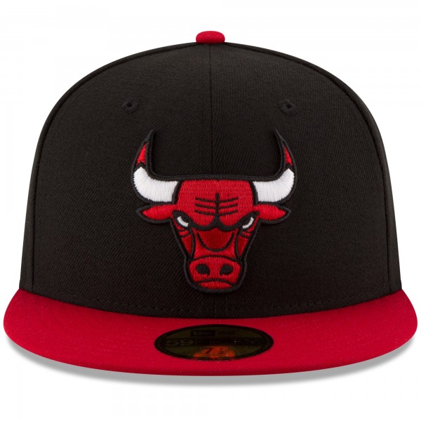 Бейсболка Chicago Bulls New Era Black/Red Official Team Color 2Tone 59FIFTY