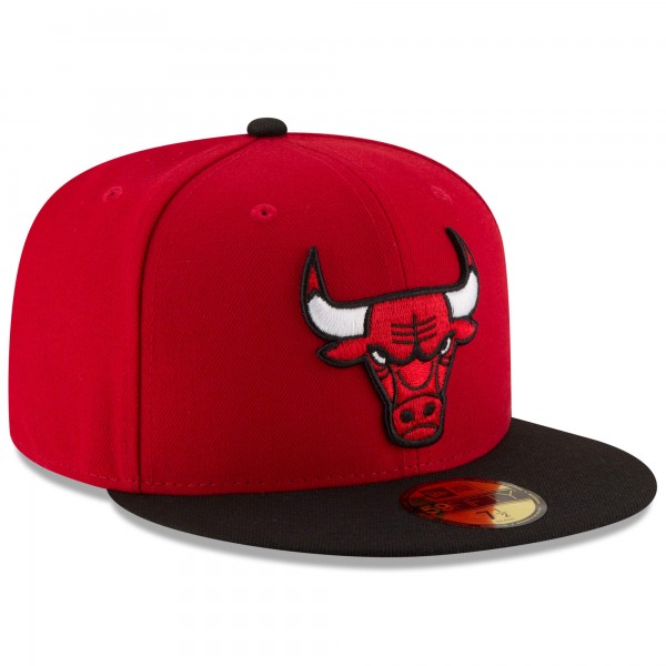 Бейсболка Chicago Bulls New Era Red/Black Official Team Color 2Tone 59FIFTY