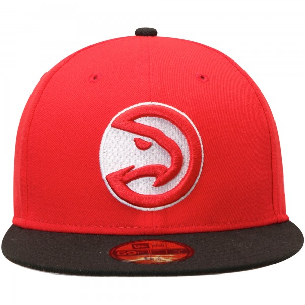 Бейсболка Atlanta Hawks New Era Official Team Color 2Tone 59FIFTY - Red/Black - официальный мерч NBA