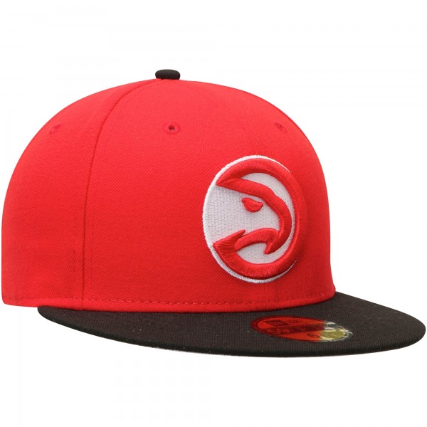 Бейсболка Atlanta Hawks New Era Official Team Color 2Tone 59FIFTY - Red/Black - официальный мерч NBA