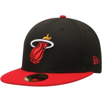 Бейсболка Miami Heat New Era Black/Red Official Team Color 2Tone 59FIFTY