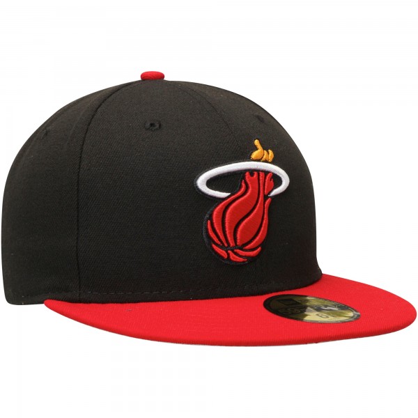 Бейсболка Miami Heat New Era Black/Red Official Team Color 2Tone 59FIFTY