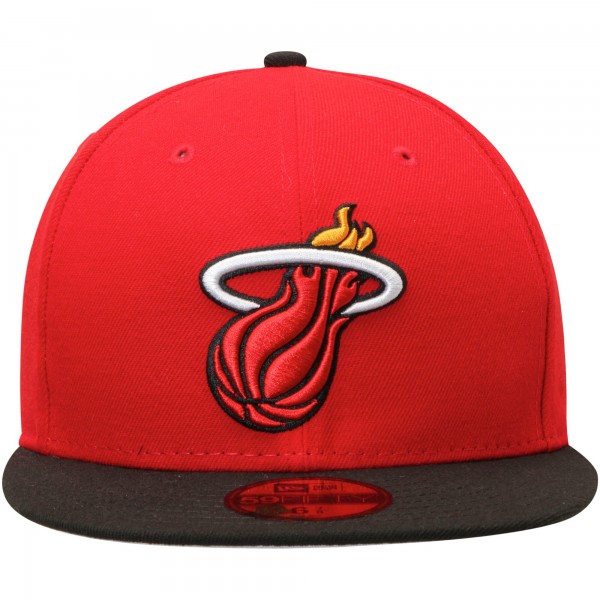 Бейсболка Miami Heat New Era Red/Black Official Team Color 2Tone 59FIFTY